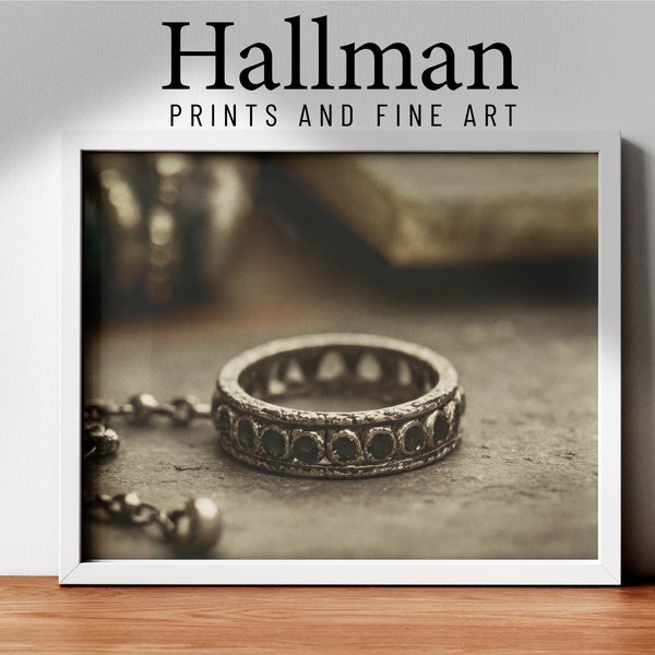 Vintage Ornate Band Print, Time-Worn Jewelry Photography, Rustic Ring Art, Classic Decor Digital Download, Aged Accessory