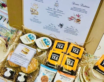 Cornish Afternoon Tea for Two. Afternoon Tea Hamper, Birthday gift, Food Hamper, Thank you gift, Afternoon tea postal hamper