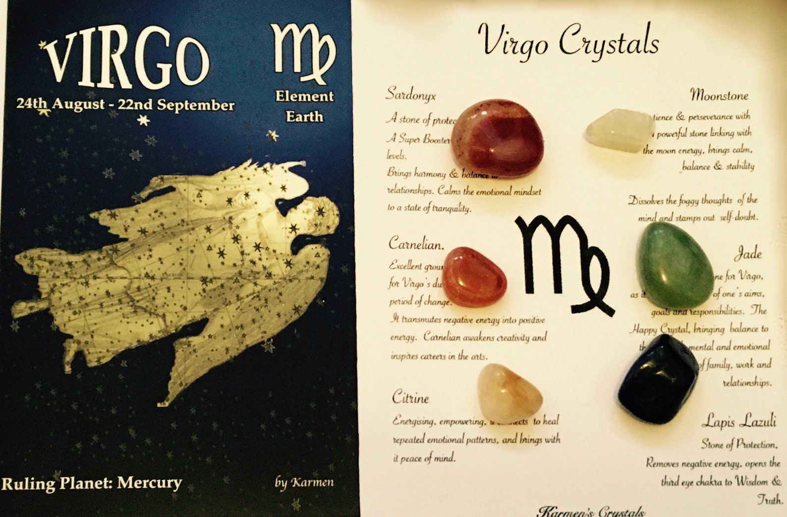 Virgo Crystal Set Virgo Birthstones Virgo Gemstone Set. Etsy