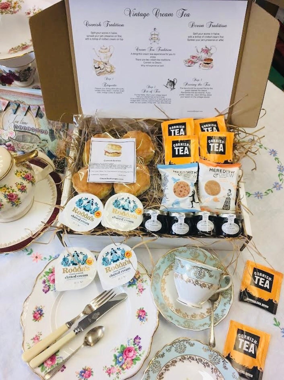 Afternoon Tea Hamper. Cream Tea Hamper, Birthday Gift, Food Hamper