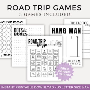 Road Trip Printable Games Car Printable Activities Kids Road Trip Games Printable Roadtrip Games Car Games Travel Printable