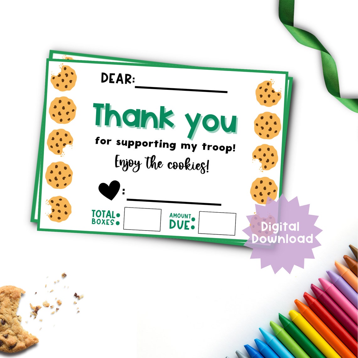 Girl Scout Cookie Thank You Girl Scouts Printable Girl Scout Coloring ...