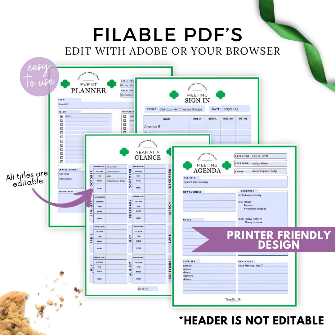 Girl Scout Printable Girl Scouts Leader Planner Girl Scout Leader Daisy ...