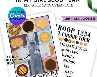 In My Girl Scout Era Canva Template Printable Girl Scout Cookie Flyer Editable Template Girl Scouts Daisy Brownie Junior In My Cookie Era