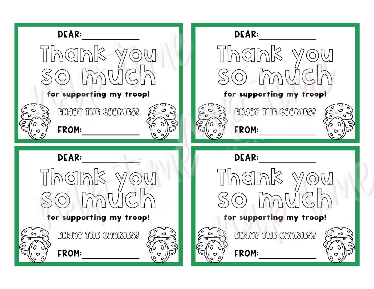 Girl Scout Cookie Thank You Girl Scouts Printable Girl Scout Coloring ...