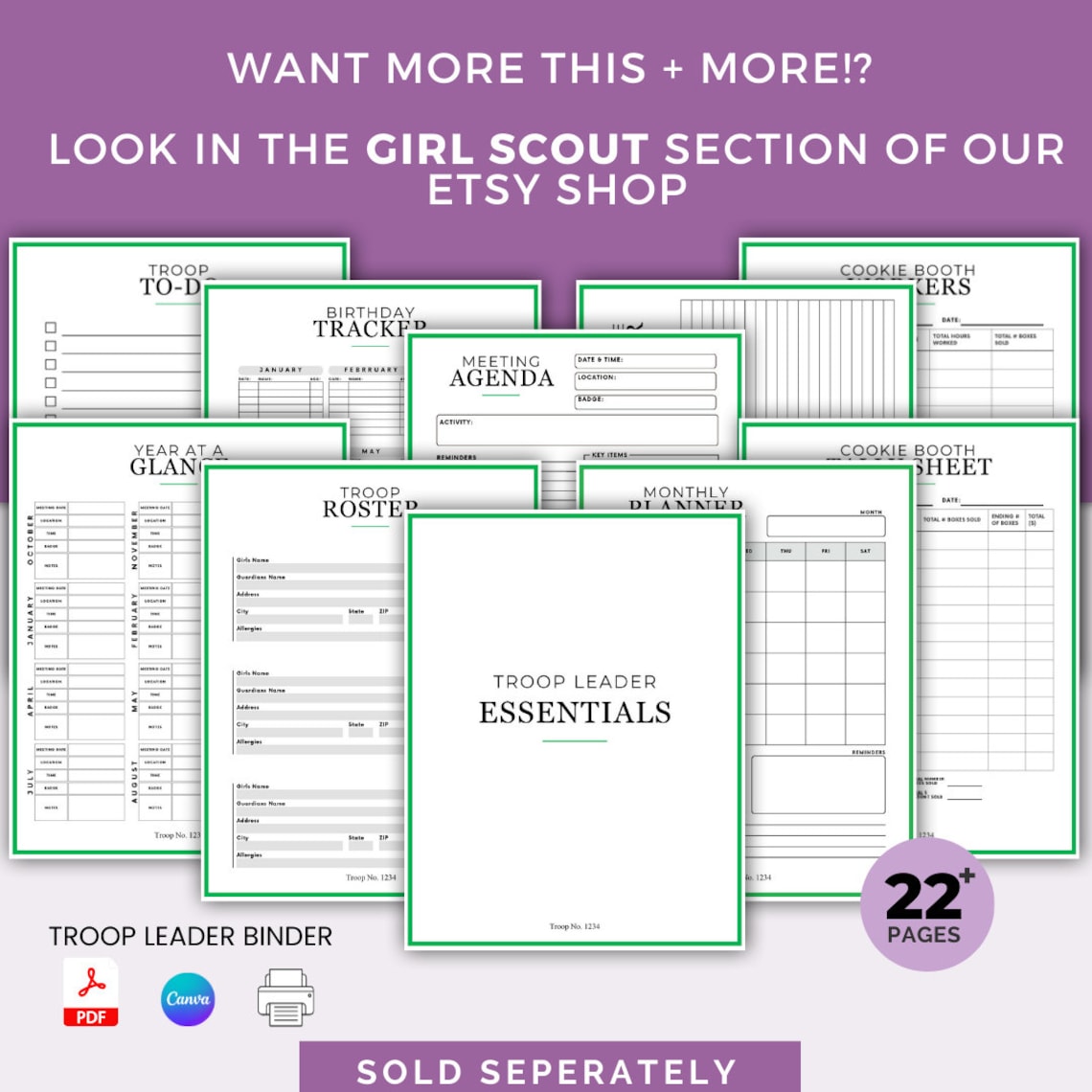 Girl Scout Cookie Booth Binder Girl Scout Troop Leader Planner ...