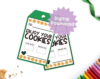 Girl Scout Cookie Dankesanhänger: Lieferung Grußkarten (Digitaler Download)