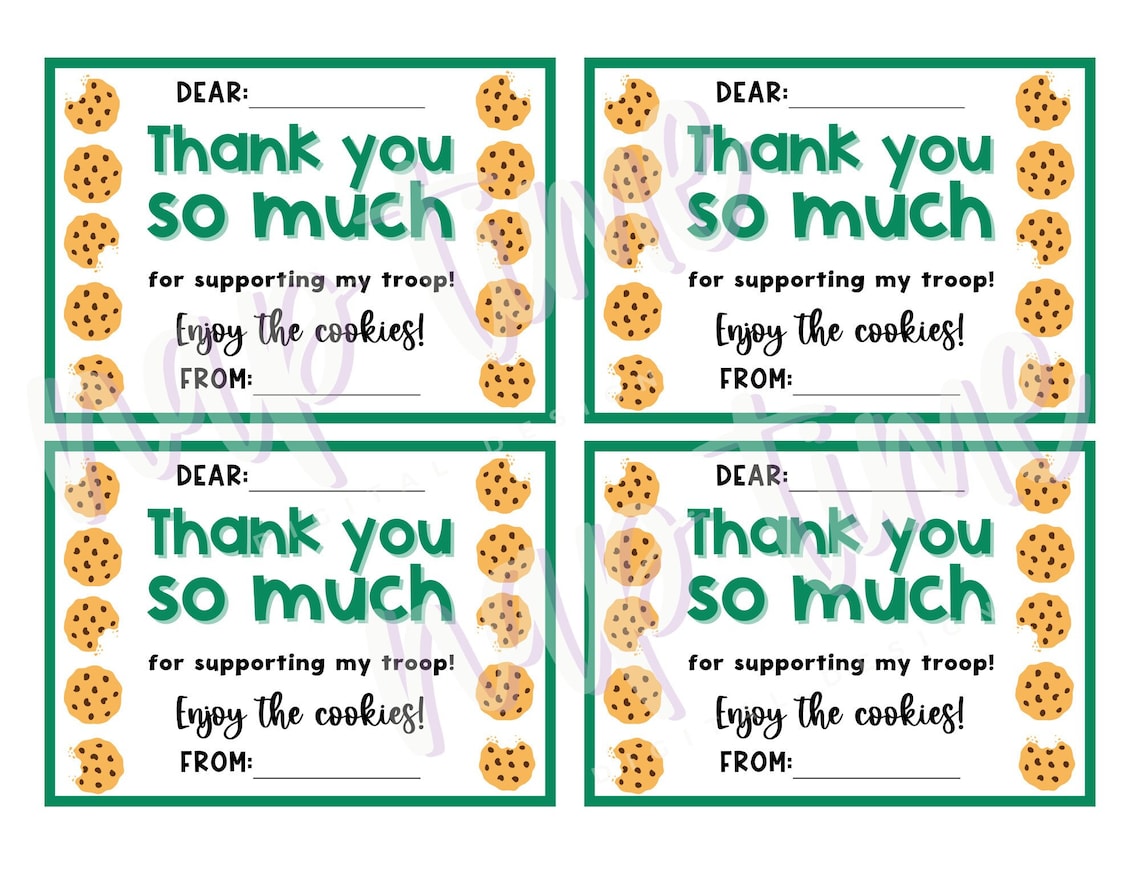 Girl Scout Cookie Thank You Girl Scouts Printable Girl Scout Coloring ...