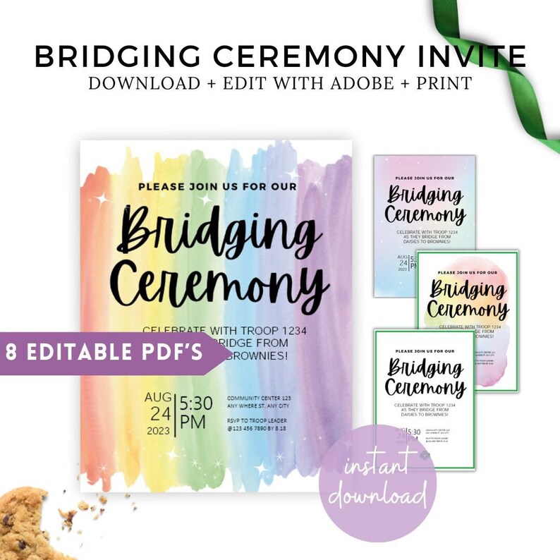 Girl Scout Bridging Ceremony Invitation Girl Scout Daisy Bridging ...