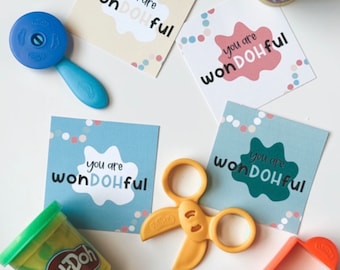 Play Doh Valentine Tag Printable Play Dough Card Playdoh Gift Tag for Kids Valentines Day Printable Play Dough Gift Tag Valentine Non Candy
