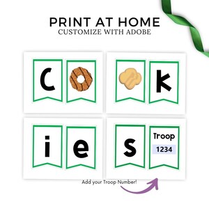 Girl Scout Cookie Booth Decor Editable Girl Scouts Banner Printable ...