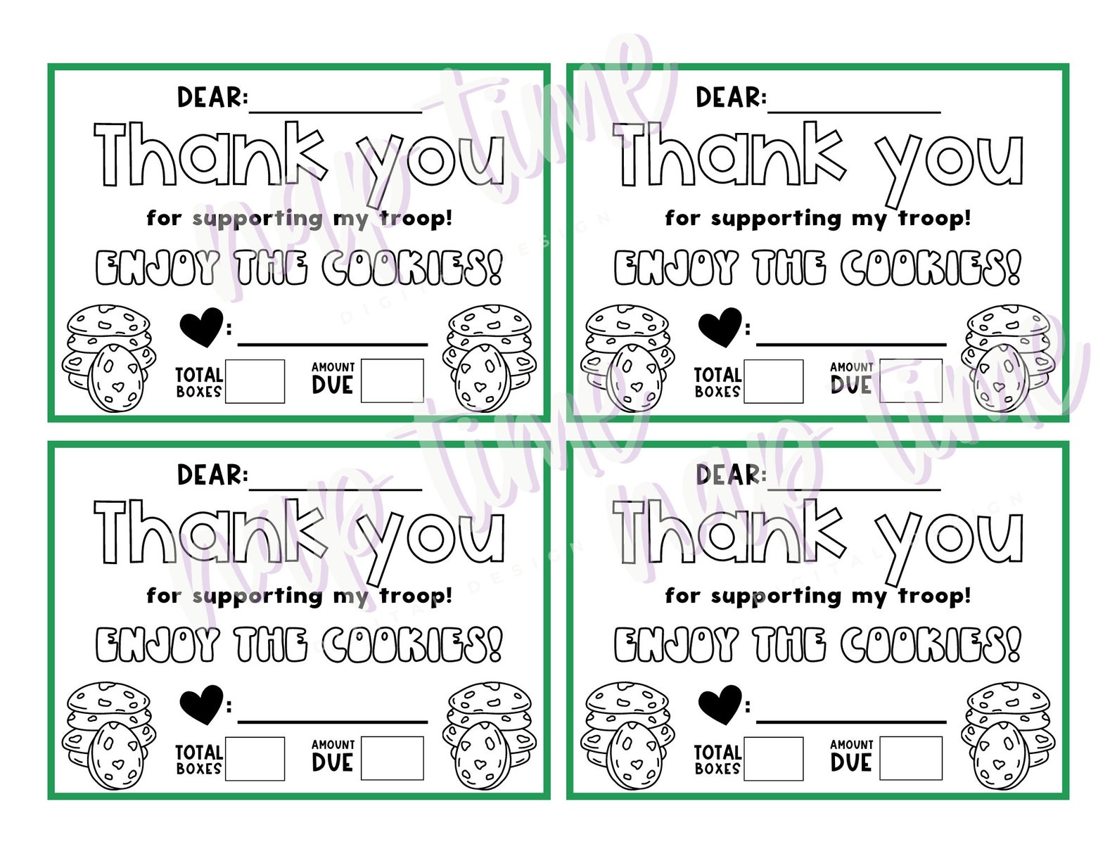 Girl Scout Cookie Thank You Girl Scouts Printable Girl Scout Coloring ...