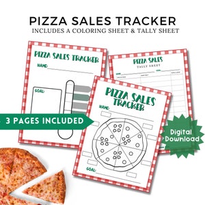 Fundraiser Printable Pizza Church Fundraiser for School Print Sales Tally Sheet Fundraiser Pizza Coloring Page Pizza Digital Download