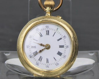 Damentaschenuhr, Taschenuhr, 585 Gold, um 1900 (Antique Ladies pocket watch, 585 gold, around 1900)