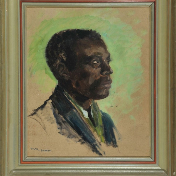 PEINTURE À L'HUILE SIGNÉE, Princesse Maria del Pilar de Bavière, Afrique, années 1930 (Peinture à l'huile, Princesse Maria del Pilar de Bavière, années 1930)