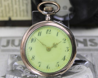 Antique ladies' pocket watch from around 1900, 800 silver case