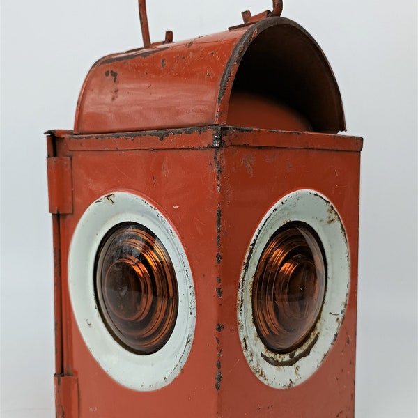 Vintage Straßenbaulaterne, Großbritannien, 1950er (Vintage British Safety Lantern, 1950s)