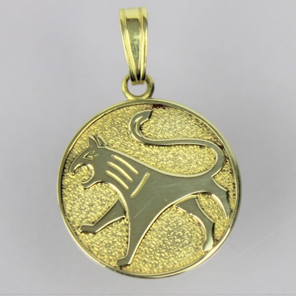 Anhänger aus 585er Gelbgold, Raubkatze (Pendant made of 585 yellow gold)