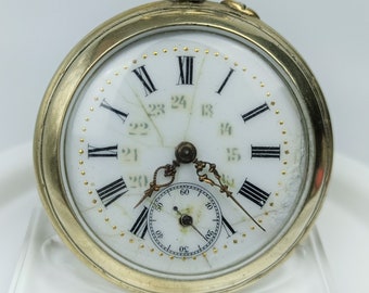 Gold-plated antique men's pocket watch, late 19th century