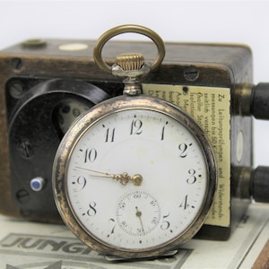 Antique silver pocket watch, Glashütte system, around 1900