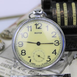 Russian Molnija Молния pocket watch, 1950s, Russia
