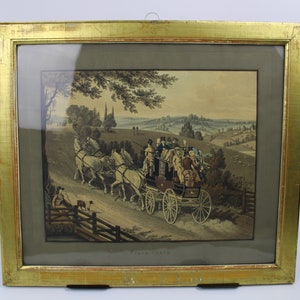 Colored aquatint etching, Sotheby&#39;s London, 1822