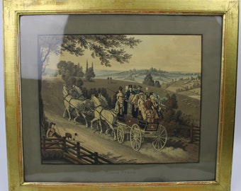 Colored aquatint etching, Sotheby's London, 1822