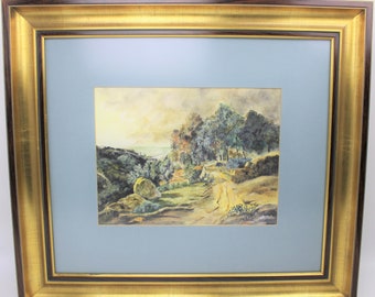 Signed watercolor in gallery frame, E. Mussler, Switzerland