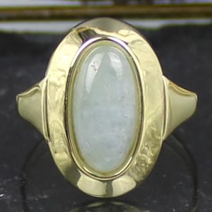 Aquamarine Gold Ring, 333 yellow gold, 8 carat