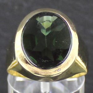 Tourmaline Men's Ring, Gold Ring, 333 yellow gold, 8 karat