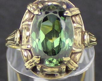 Antique Tourmaline Ring, Gold Ring, 333 yellow gold, 1930s/1940s