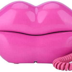 Kultiges Lippen Telefon, Rose, Festnetz-Telefon Téléphone à lèvres emblématique, rose, téléphone image 2