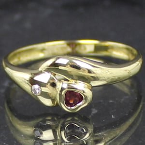 Brilliant Ruby Gold Ring, 14K Gold