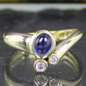 Sapphire and Diamond Ring, 585 gold, 14 carat