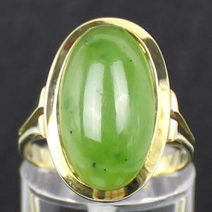 Jade Gold Ring, 333 yellow gold, 8K Gold