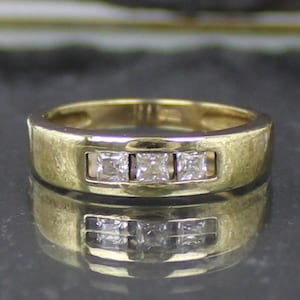 Rock Crystal Gold Ring, 333 yellow gold, 8 carat, Rock Crystals