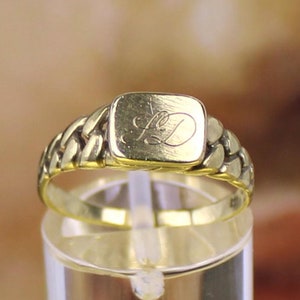 Signé Gold Ring around 1930/1940, 333 yellow gold, 8 carat