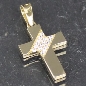 Gold Cross Pendant made of 585 yellow gold, 14 carat
