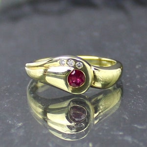 14 Karat Ruby-Diamond Gold Ring