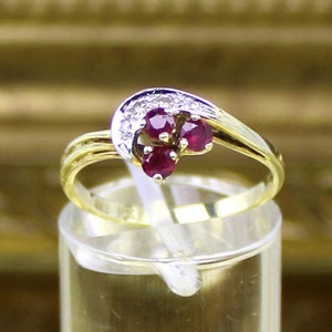 Ruby Diamond Ring made of 585 yellow gold, 14 carat