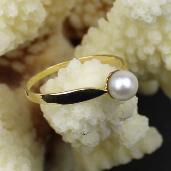 Antique 14K Pearl-Ring, Goldring, 1940s