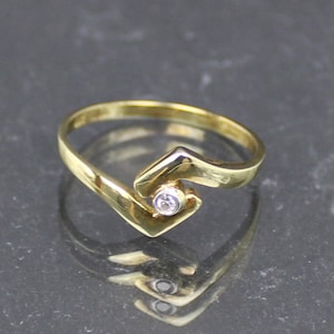 Brilliant ring, gold ring, 585 yellow gold, 14 carat