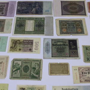 Collection of banknotes around 1923, Reichsbanknotes, 50 pieces
