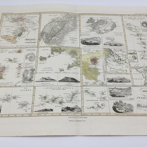 Historische Karte Vulkangürtel Atlantischer Ozean, 1850 (Historical map of the volcanic belt of the Atlantic Ocean, 1850)