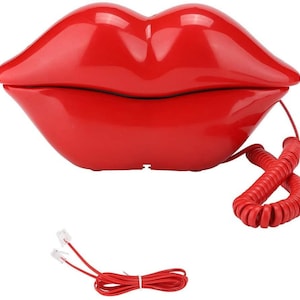 Téléphone fixe emblématique Lip Phone, rouge (Iconic Lip Phone, Téléphone)