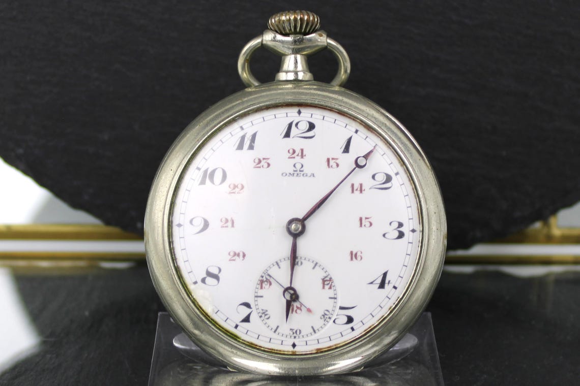 Antike Omega Taschenuhr, Schweiz, um 1910 (Antique Omega Pocket Watch, Switzerland, circa 1910), foto 1 de 5