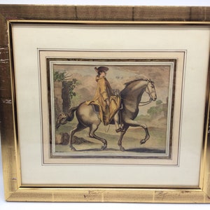 Colored copper engraving, 19th century, Great Britain, framed