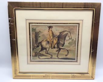 Colored copper engraving, 19th century, Great Britain, framed