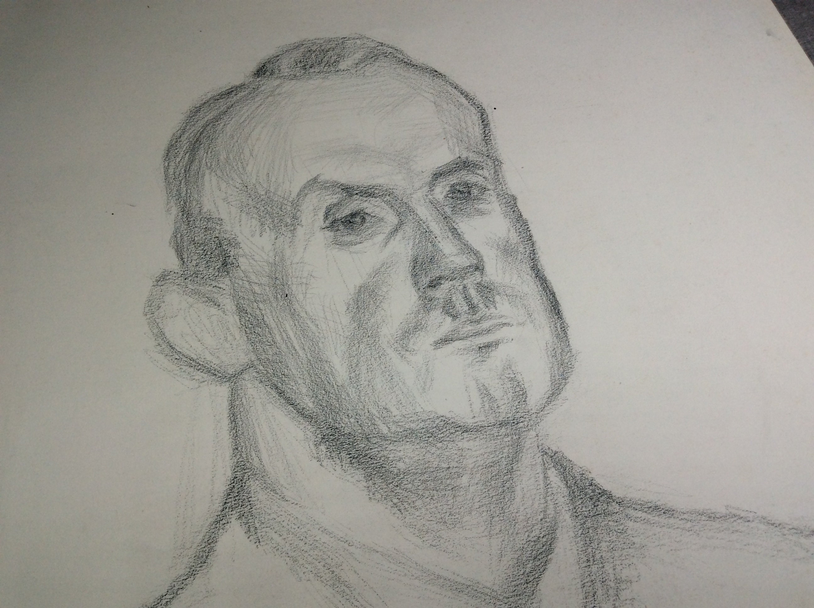 Self-portrait by Willy Kiwitz, German Artist, with signature, from 1946