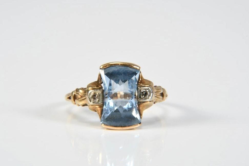 Art Deco Gold Ring, 417 Yellow Gold, 10K Gold, Circa 1920 - Etsy